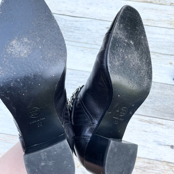 Chanel Goatskin Calfskin Short Black Boots - Picture 8 of 15